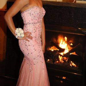 Pink Mermaid Prom Dress